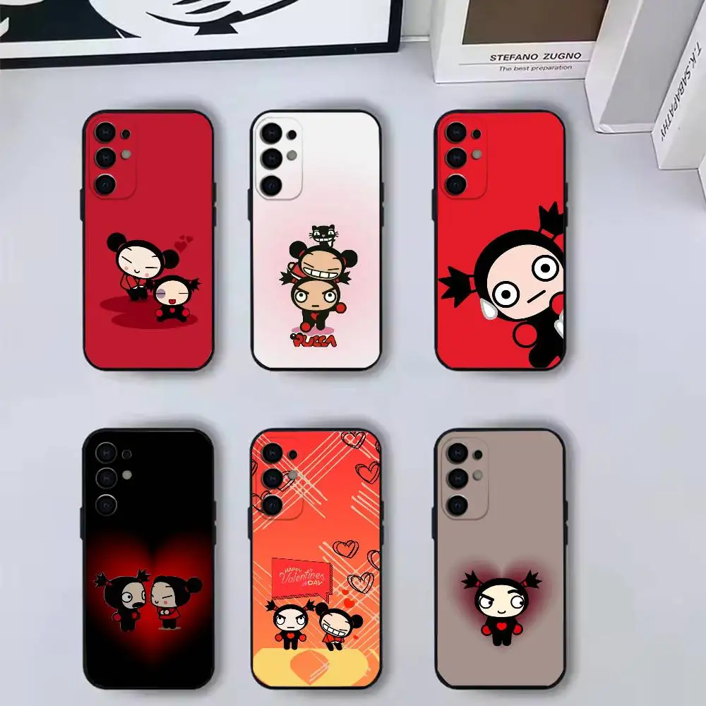Pucca-A Cartoon G-Garu-U  Phone Case For Samsung S25,S24,S21,S22,S23,S30,Ultra,S20,Plus,Fe,Lite,Note,10,Black Cover