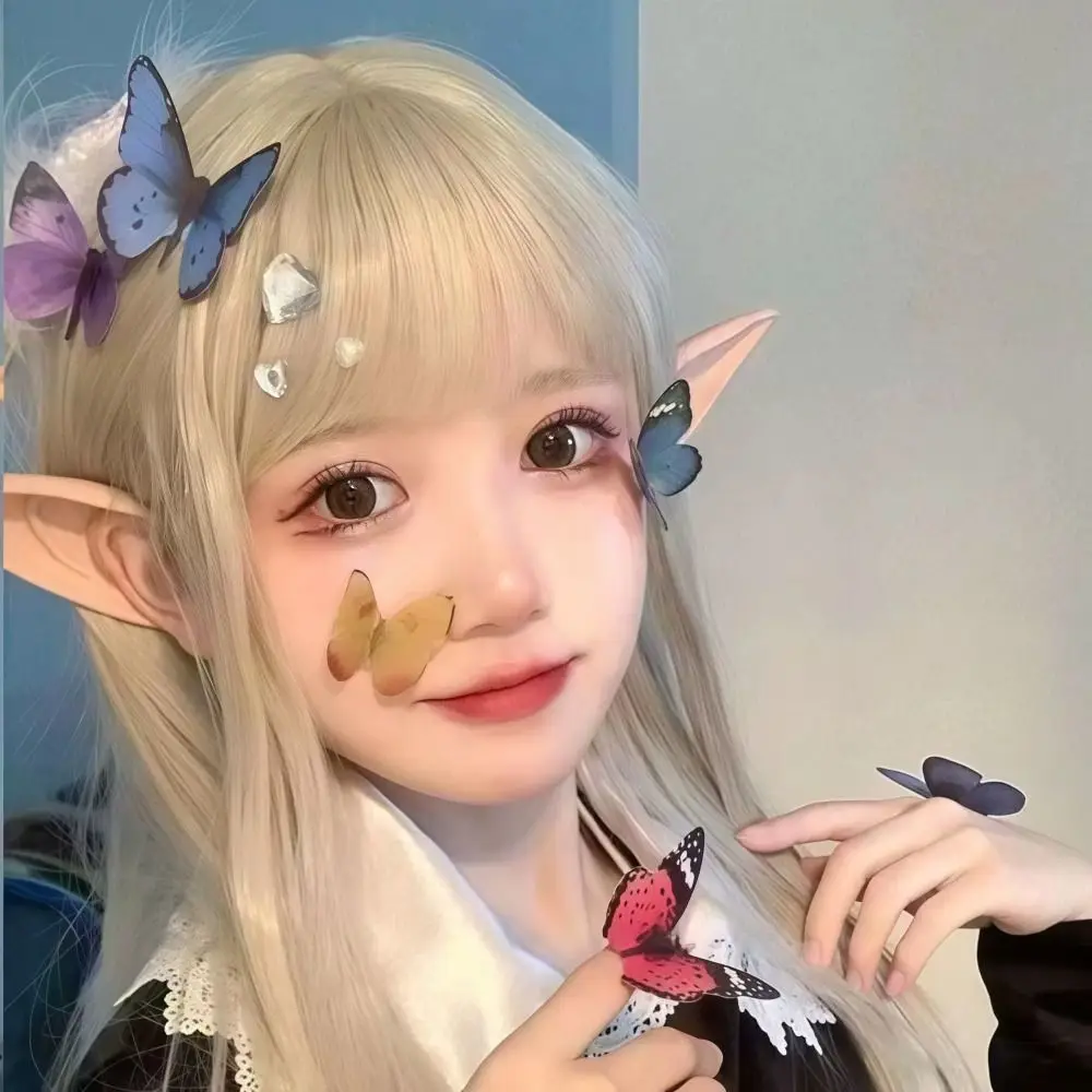 1 Pair Silicone Material Elf Ears Sharp Design DIY Accessories Cosplay Ears Latex Ears Photo Props Clip Earrings Cosplay Costume