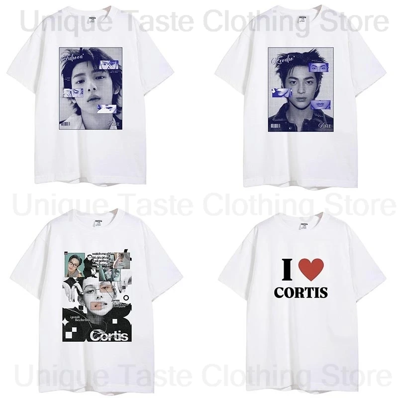 Camiseta CORTIS KEONHO JUHOON JAMES, camiseta estampada de algodón de alta calidad, camisetas de manga corta, moda Kpop, camiseta holgada para hombres y mujeres