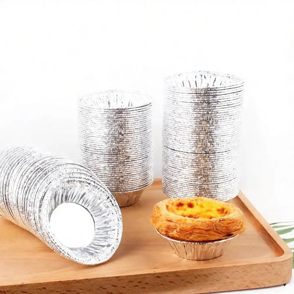 Pcs Disposable Aluminum Baking Cups Tart Molds Chrysanthemum Pattern Egg Tart Tray Kitchen Gadget Pastry Muffin Tool