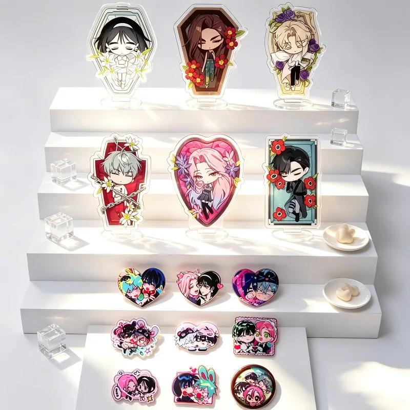 6/9pcs/set Anime Acrylic Brooch Pin Alien Stage Accessories Cute Fashion Accessory for Clothing Backpacks fans gifts wholesale