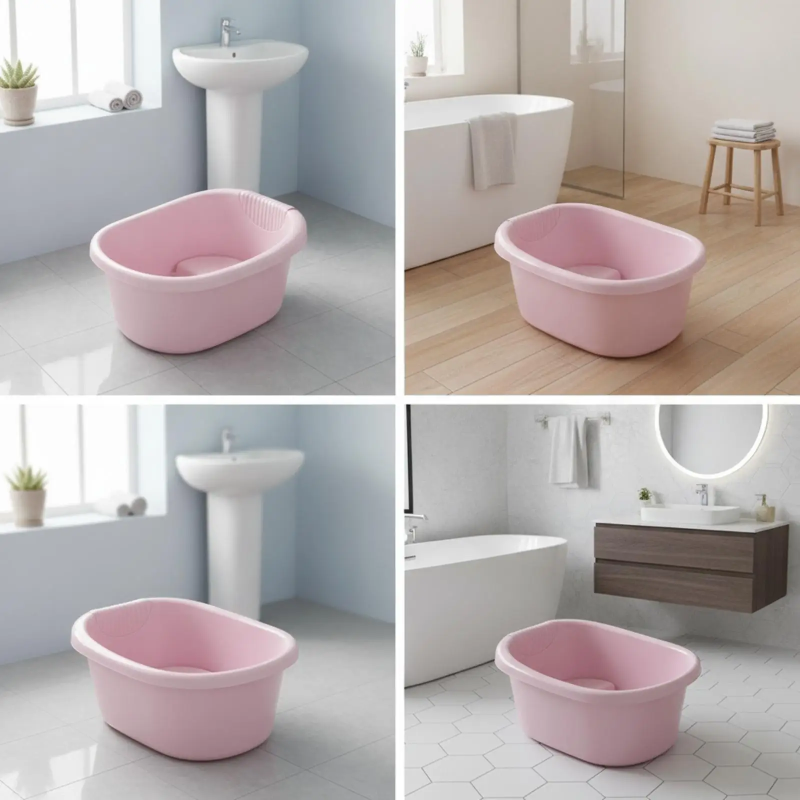 Stable Toddler Bath Tub with Anti Slip Base and Textured Rim for Hassle Free Bathing