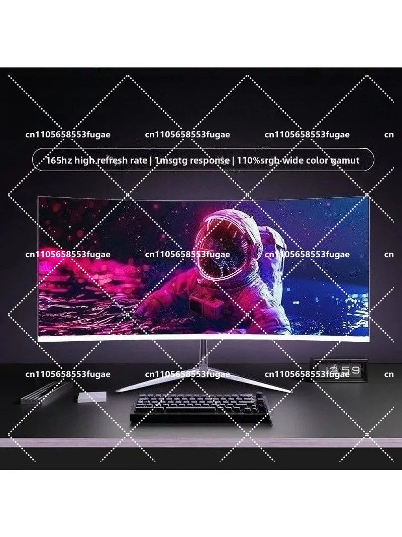 34 inch curved display - 4K 165Hz hairtail screen, 1500R curvature immersive large screen