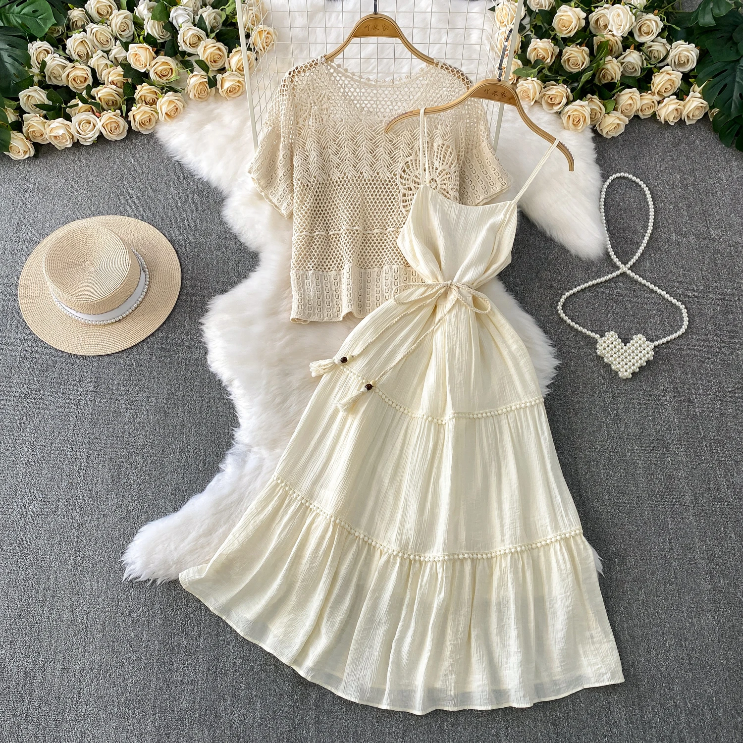 

Chic loose lace-up Slip Dress Sexy Off Shoulder Evening Party Robe Women Vintage Hip Wrap bohemian dress