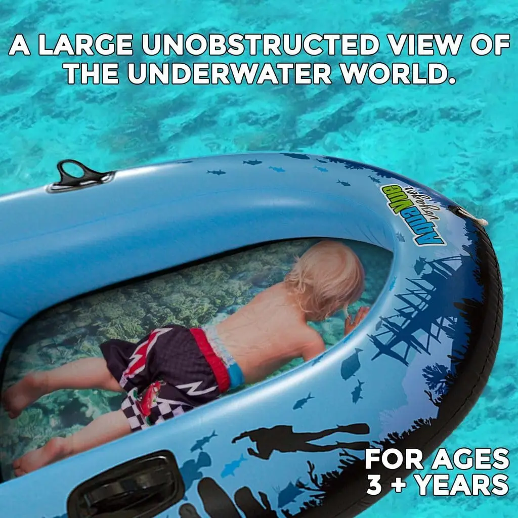 AQUAVUE Voyager, Clear Bottom Inflatable Raft, for Kids and Adults