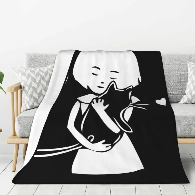 Custom Ultra-Soft Fleece Fran Swedish Horror Adventure Game Bow Throw Blanket Warm Flannel Blankets Bedding Car Couch Bedspreads