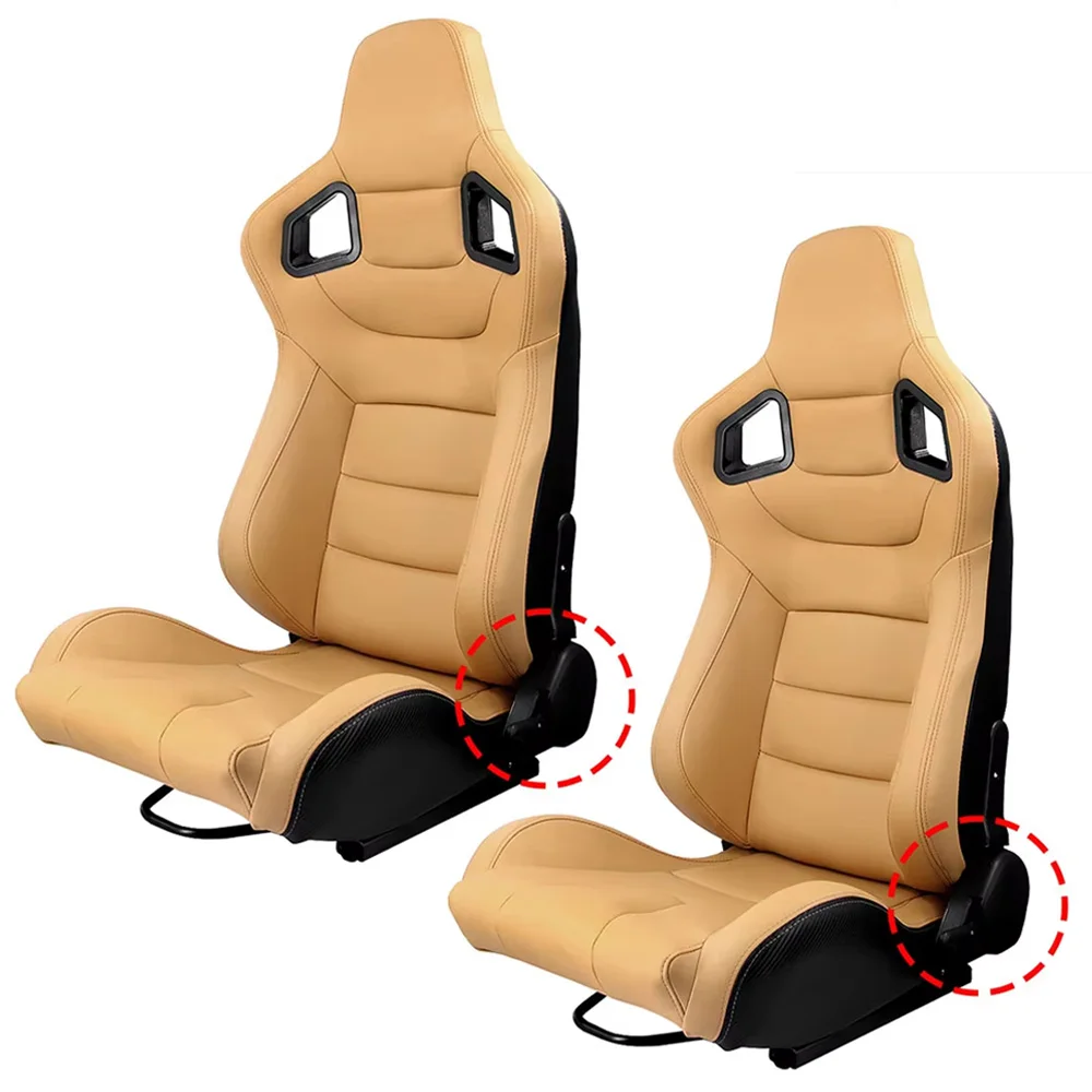 1Pcs Universal Racing Car Seats 70-180 degree Adjustable Seat 3D PVC Full WRAP Leather Racing Sports Bucket Seats with 1 Slider