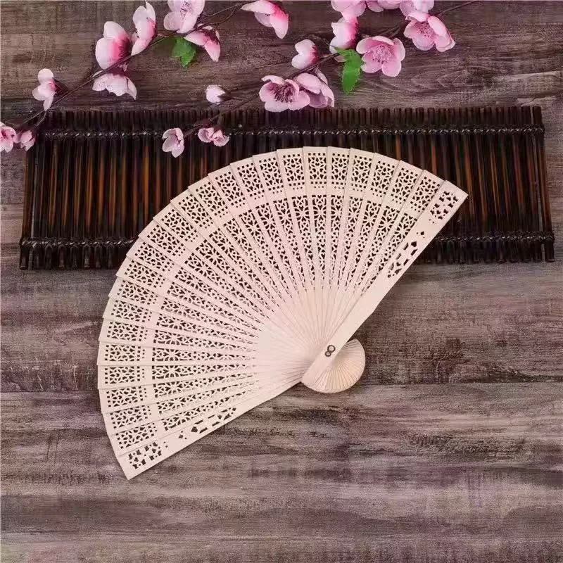 Custom Wedding Fans-Hand Fan For Bridal Shower Beach And Summer Wedding Favors-Personalized Rustic And Elegant Wooden Fan