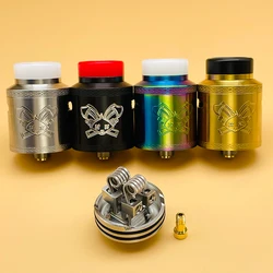 Испаритель DSX Dead Rabbit V2 RDA, 24 мм, восстанавливающий дрип, искусственная кожа со штифтом Squonk BF для 510 емкость, двойная катушка