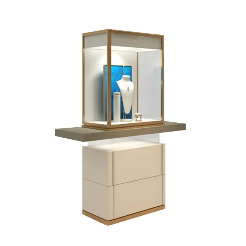 custom.Custom Jewellery Counter Display Cabinet Used Glass Display Cases MDF Wood Material Jewelry Showcase
