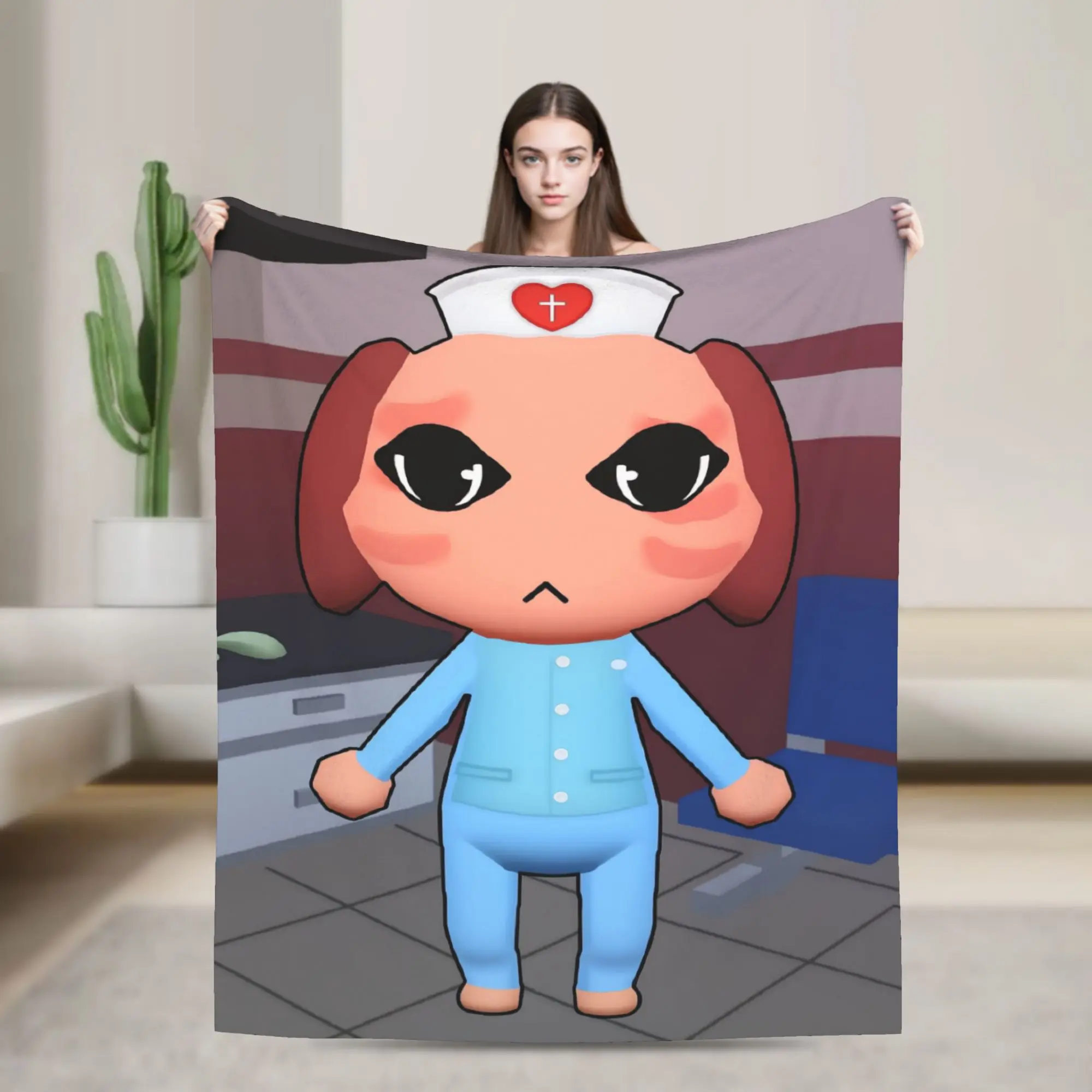 Horror Gamer Animals Hospitals Blanket  Flannel Awesome Breathable Throw Blankets for Bed Sofa Summer