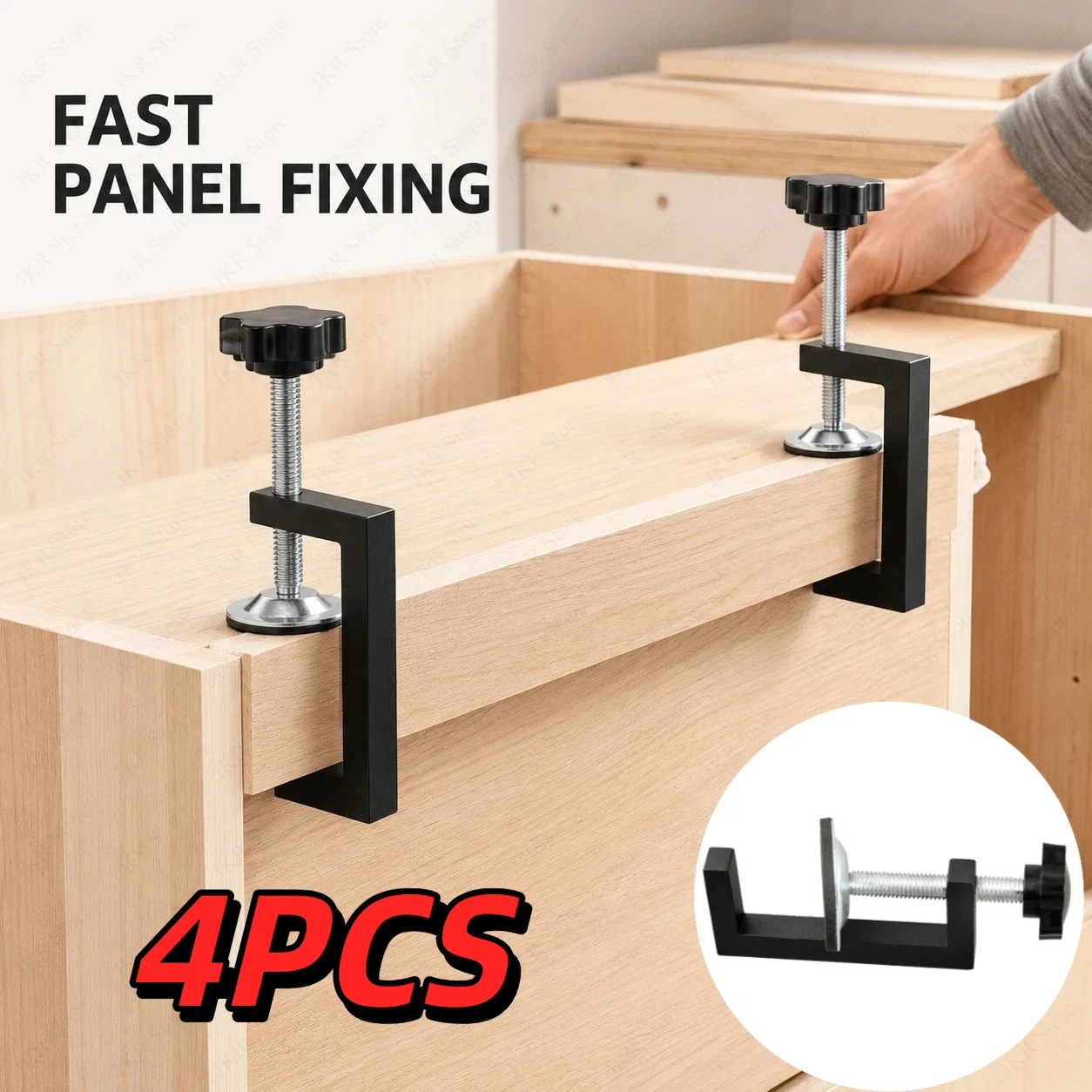 1/4PCS Cabinet Installation Clamp 10-57mm Adjustable G-Type Drawerwood Working Clamps Drawer Fixing Clip Woodworking Tools