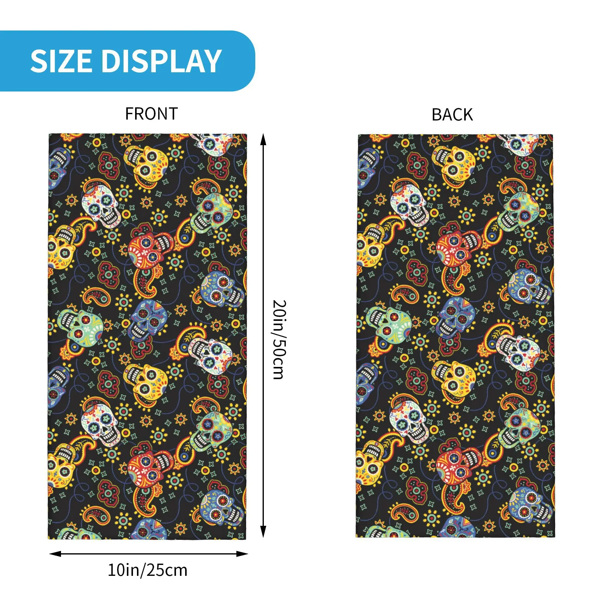 مخصص الجمجمة بيزلي الأزهار الفن الرقبة الجراب الرجال النساء الأشعة فوق البنفسجية الوجه درع الشتاء باندانا وشاح لركوب الدراجات