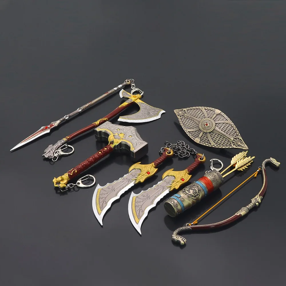 Arma God of War Kratos Blades of Chaos Olympus espada modelo juego periférico llavero de Metal Katana espadas regalos juguetes para niños