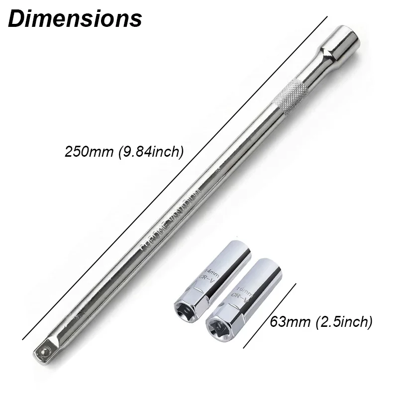 Zündkerzenschlüssel-Verlängerungsstange, langer Adapter 14/16mm, Montage- und Reparatur-Kit, magnetisches Ausbau- und Entfernungswerkzeug für AUTO – Detail 2