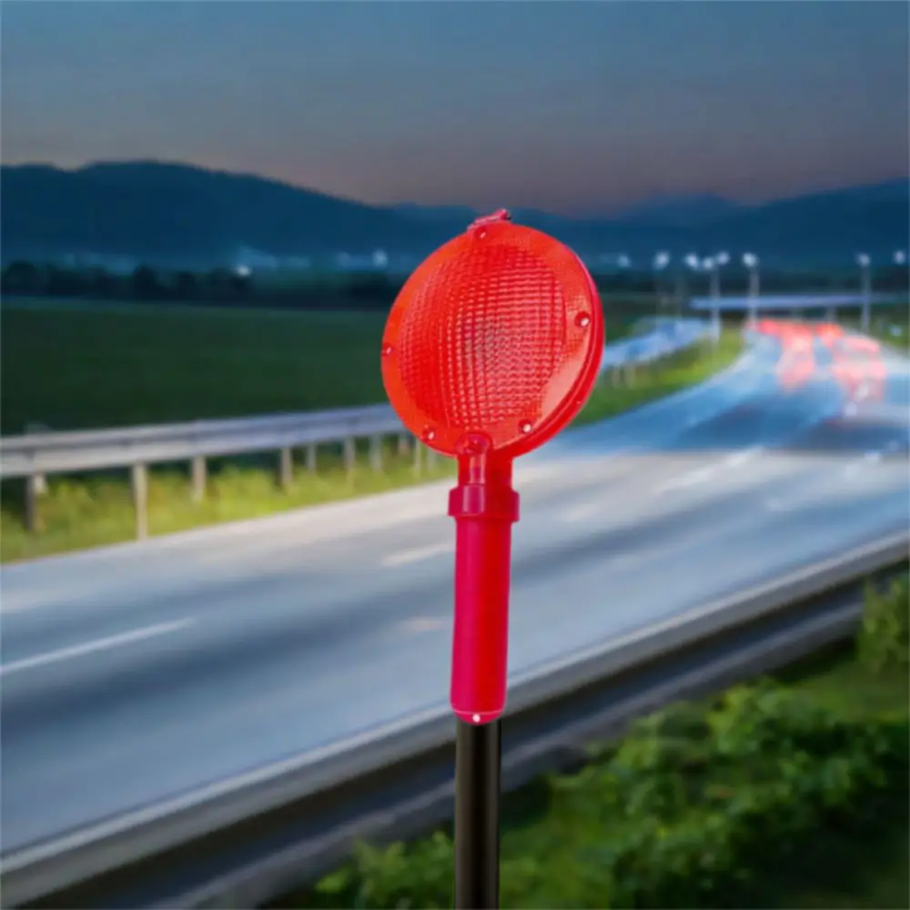 Waterproof Handheld LED Barricade Light with Hanging Ring LED Light Source Traffic Safety Light Strobe Function High Visibility