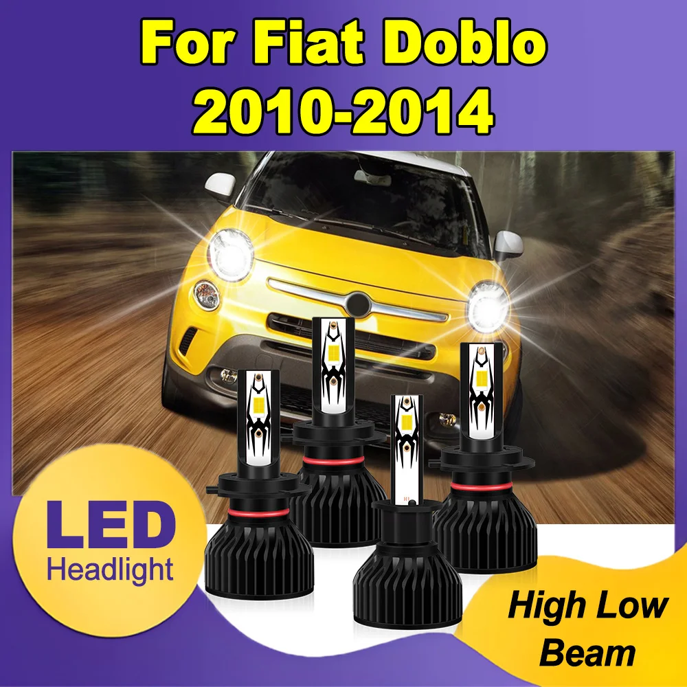 

High Power Car LED Headlight High Low Beam Canbus No error 6000K White Super Bright Plug and Play 12V For Fiat Doblo 2010-2014