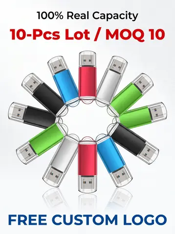 HAOYUNXIA 10Pcs Bulk Order Customizable Swivel Metal USB Flash Drive | PREMIUM BRAND EXPERIENCE | H2testw Verified Real Capacity