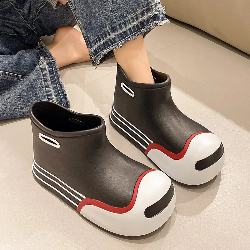 Rain Boots Four Seasons Family Water Shoes Women's boots Ladies Waterproof Mid-tube Ankle Boots botas de lluvia para mujer 장화