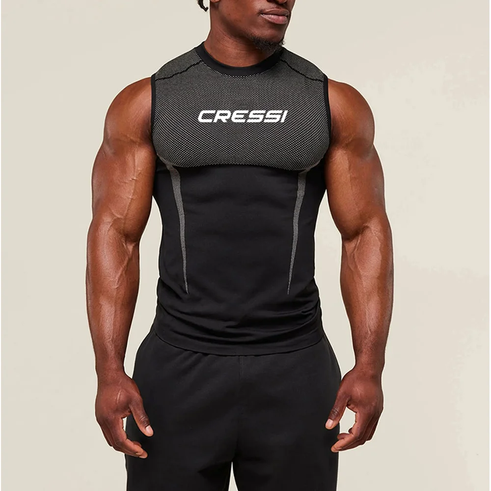 Compression Tank Top Men Running Gym Shirt Sleeveless Quick Dry Sportswear Male Fitness Bodybuilding Vest Workout Muscle Top