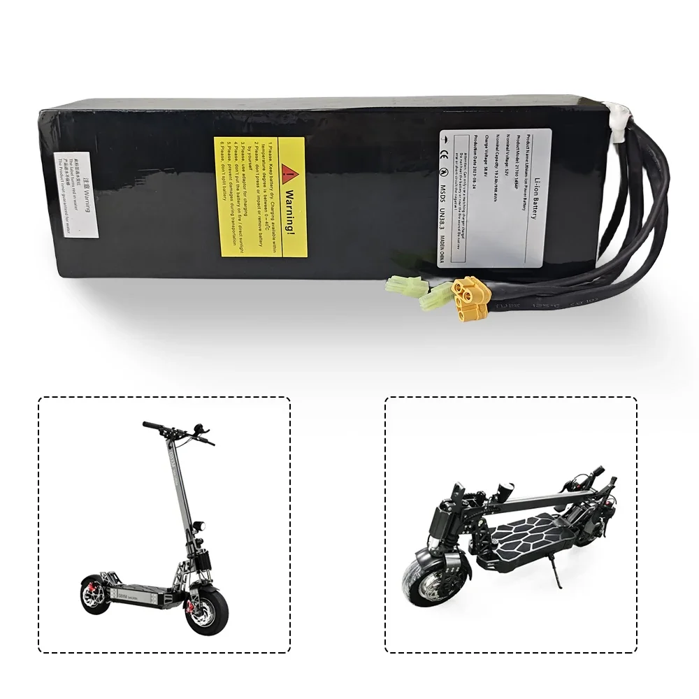 52V 19.2Ah 14S4P 21700 Li-ion Battery Pack Dual Port Fast Charging Suitable For Dual Drive Electric Scooters