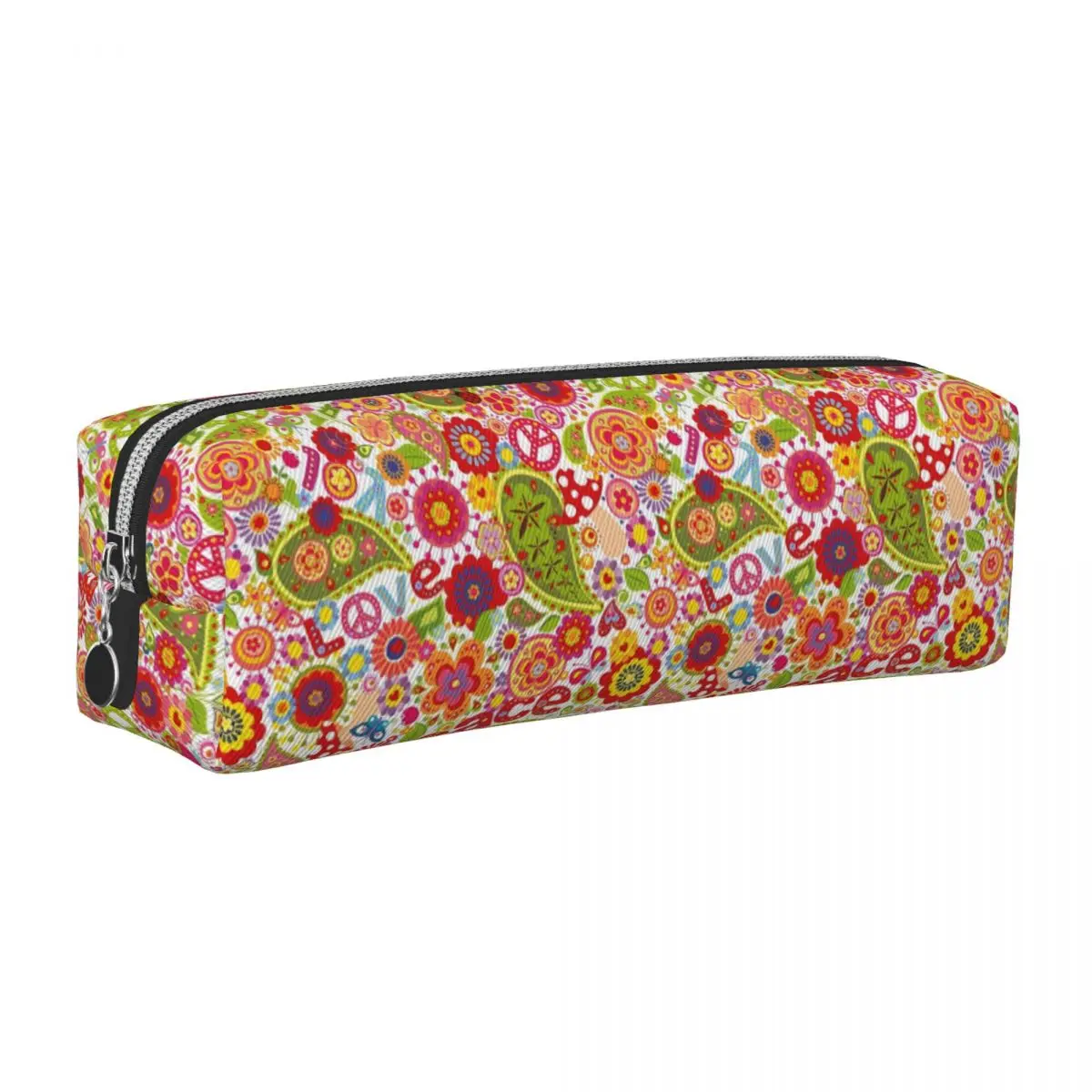 

Пенал с узором «Мир и любовь» в стиле бохо, сумка для ручек для девочек и мальчиков, большие школьные принадлежности для хранения, подарки, пенал