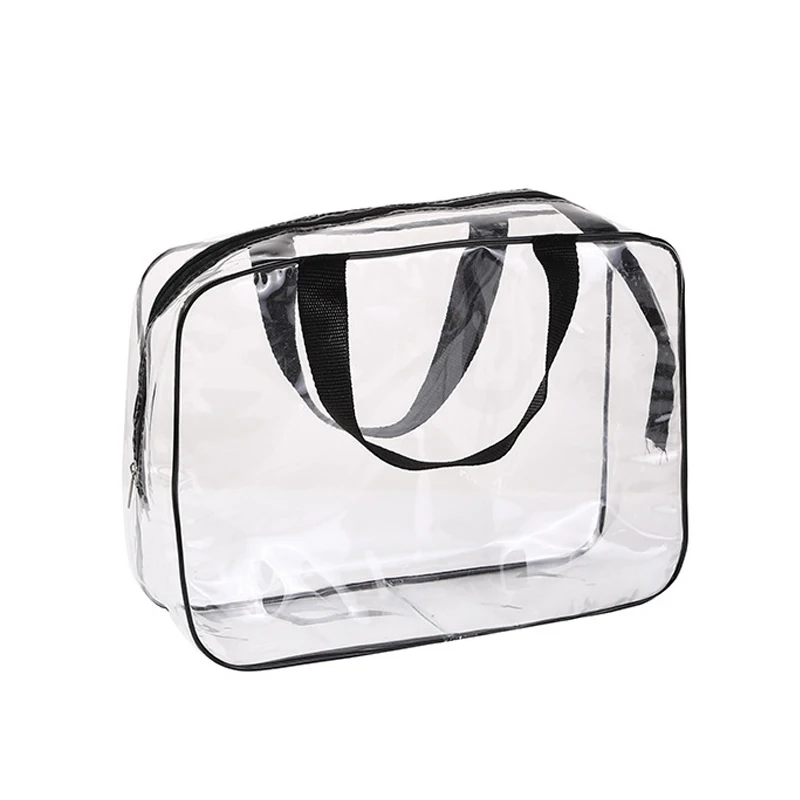 Large Capacity Women Beach Bag Travel Cosmetic Organizer Casual Zipper Toiletry Bags PVC Transparent Makeup Pouch Beauty Case