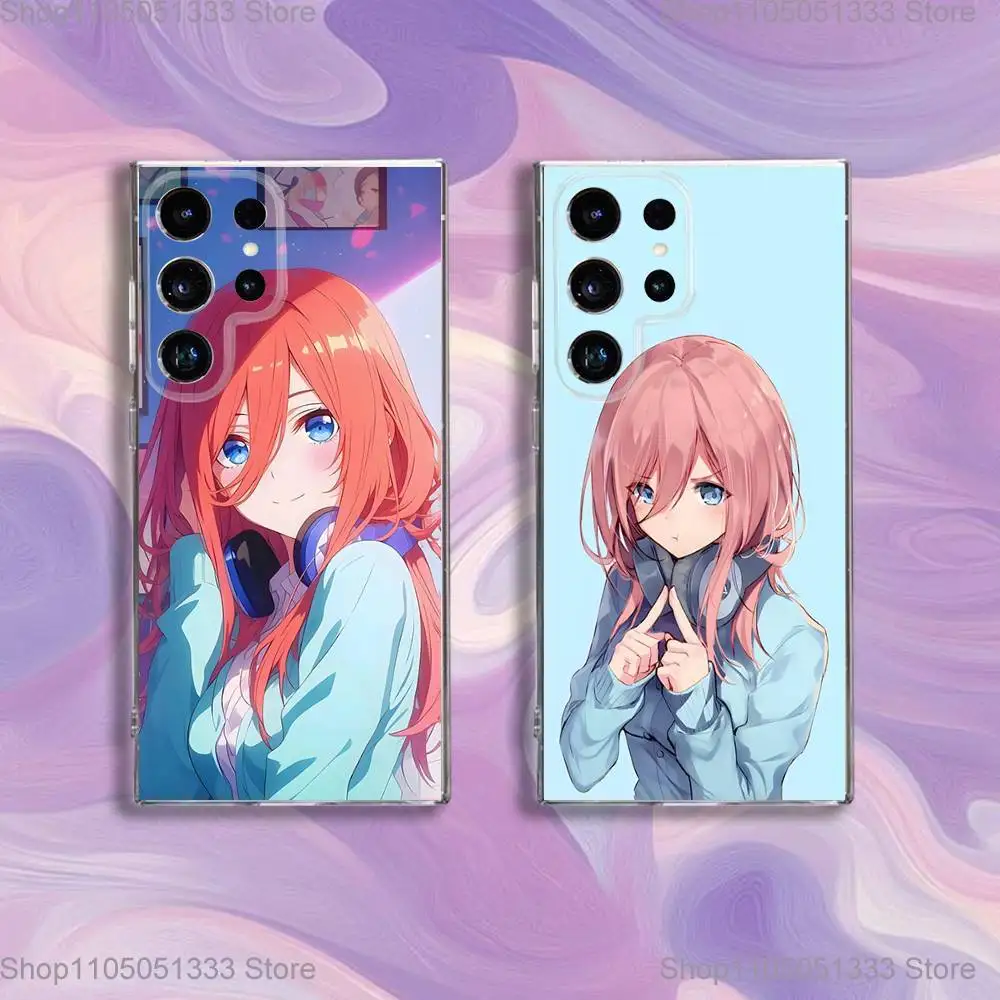 

Nakano Miku Phone Case For Samsung S24,30,21,22,23,20 FE,lite,PIus,Ultra,5G,Note,9,10 Transparent Cover