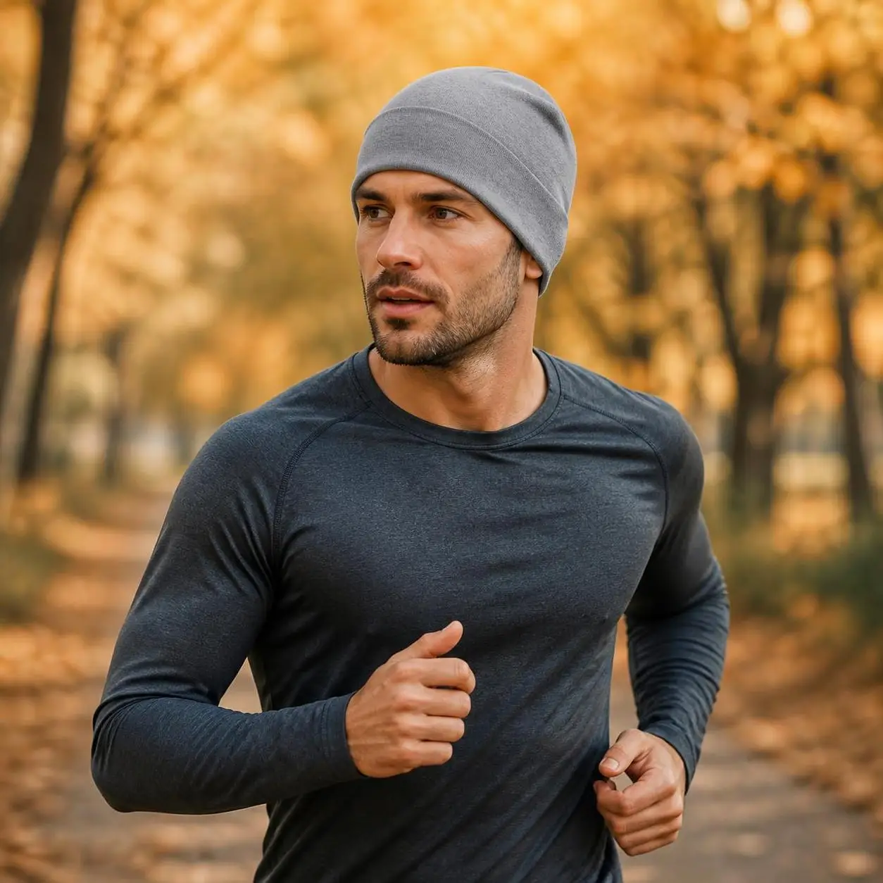 Comfortable Skullcaps Winter Running Hats Warmer Solid Color Sport Cap Running Winter Soft Sweat Absorption Sport Bonnet Unisex