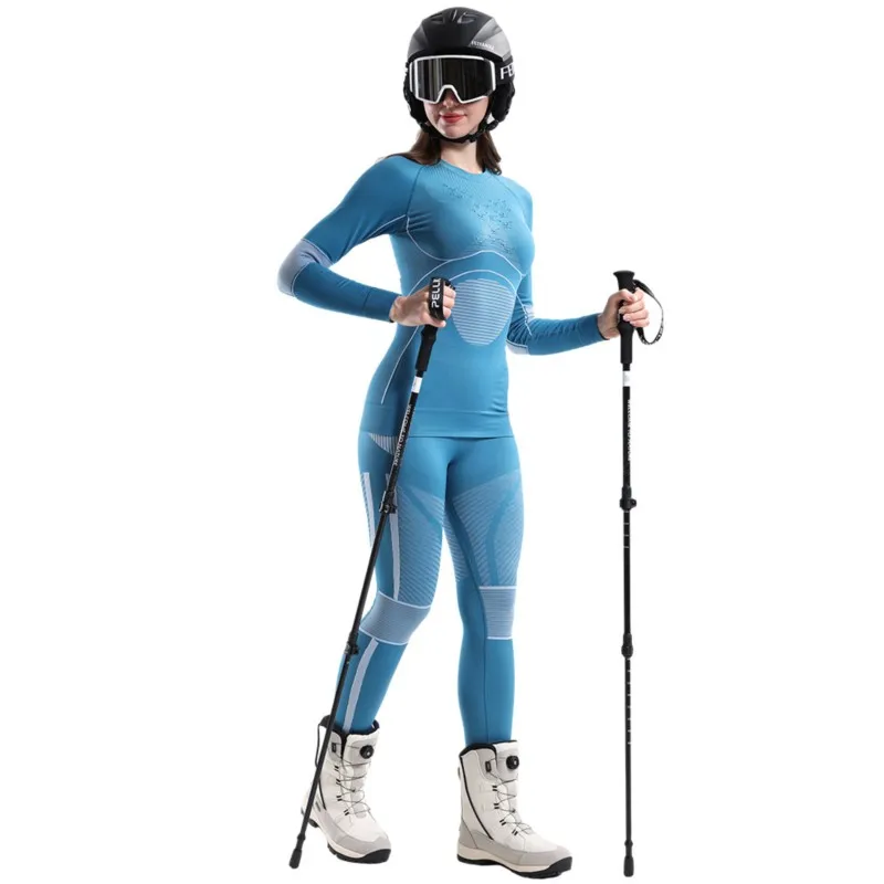 

Women Boy Skiing Underwear Set Fitness Workout Thermal Gym Snowboarding Hiking Sport Running Yoga Exercise Suit Long Johns C05