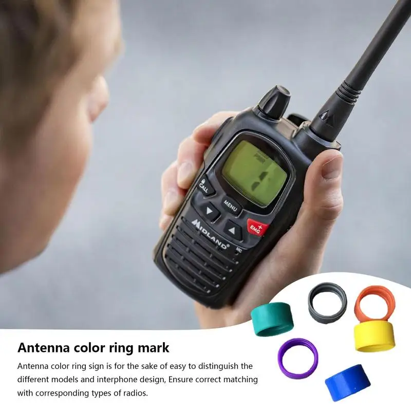 Walkie Talkie Antenna Color Ring High Quality Colorful Bands quick identification of different model perfect For Portable Radio