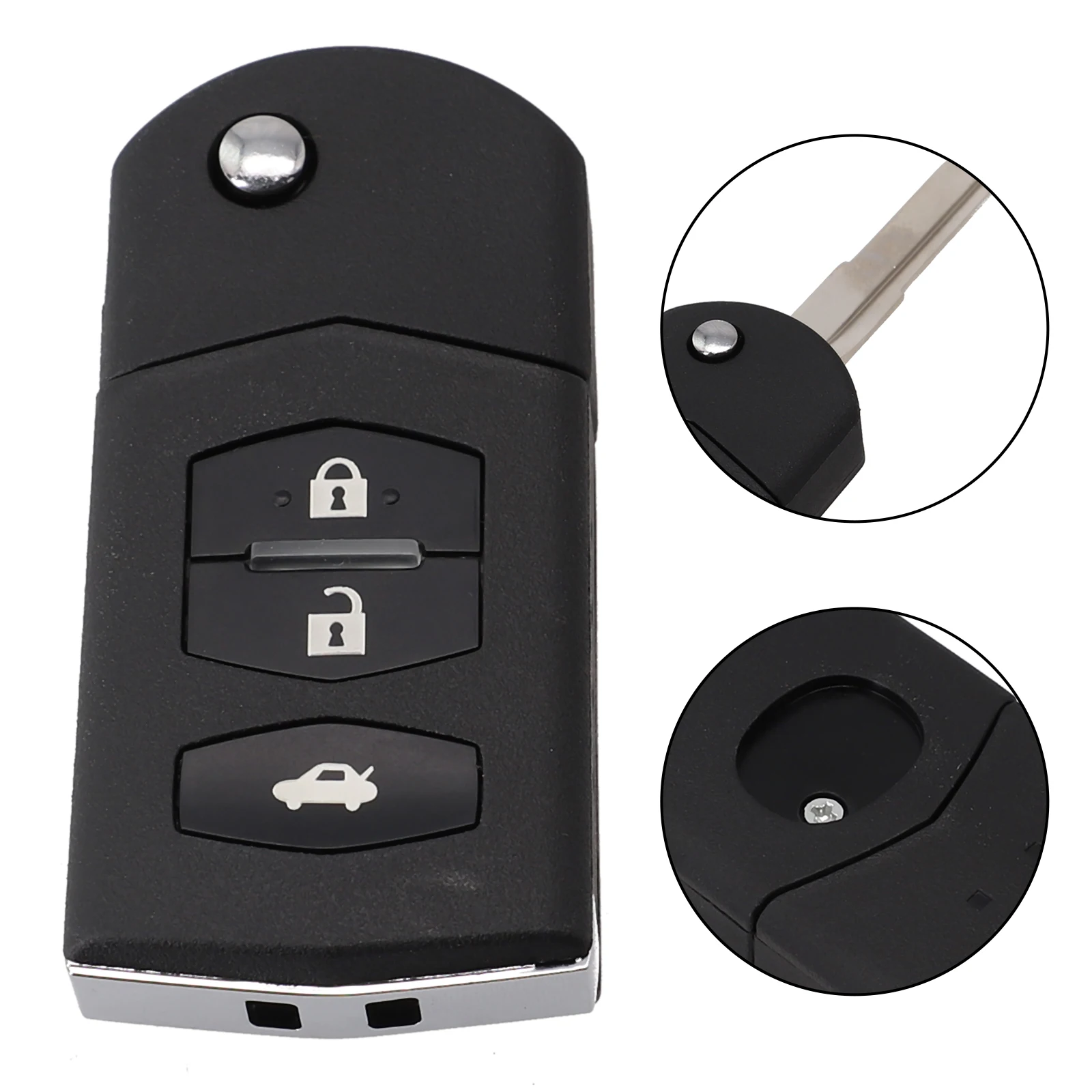 

Accessories Key Shell 3 Buttons Blade Case CR1620 Battery Flip Fob For Mazda Key Shell Remote Best Replacement