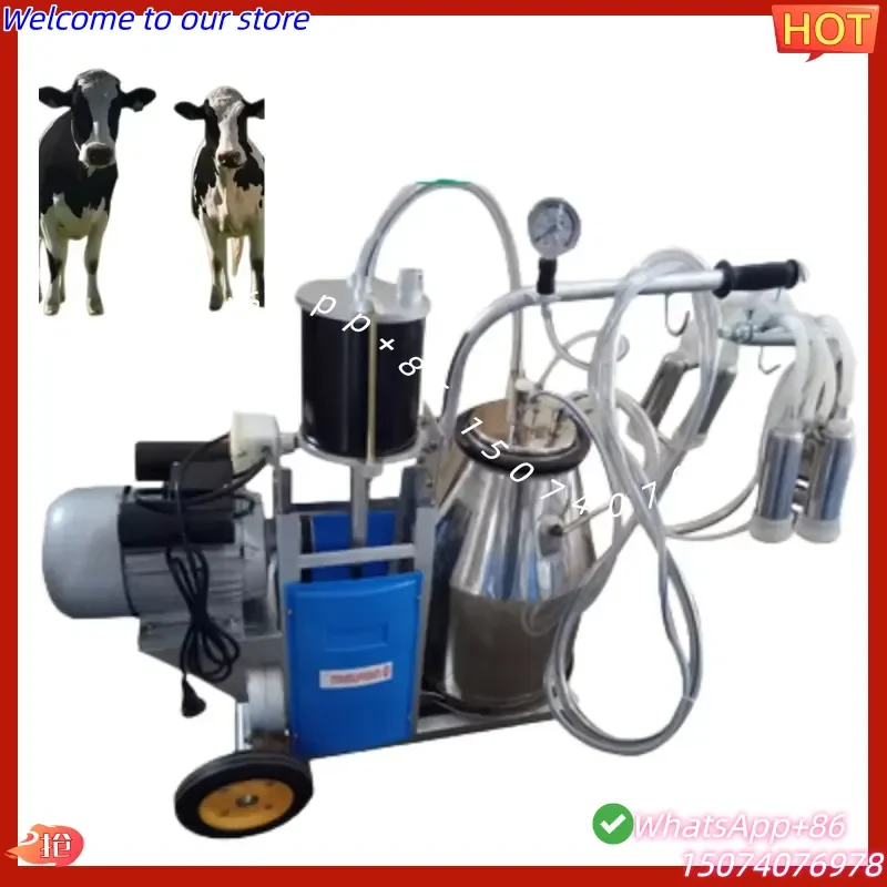 2026 Piston Type Automatic Stainless Steel Mobile Milking Machine for Cattle Sheep Camels Cows on Dairy Farm with High