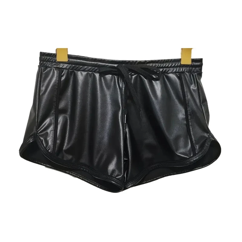 Men's shorts PU imitation leather sports leisure Europe and America motorcycle leather pants men muscle cross-border