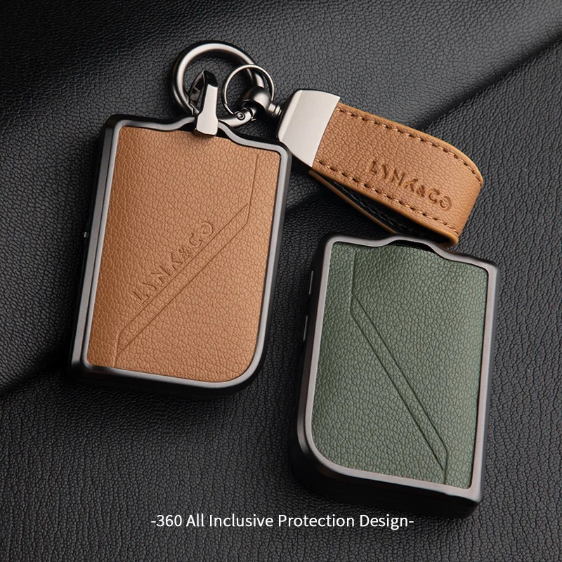 High end personalized leather key case bag For LYNK&CO 09 06 03 02 01 05 Metal full package exclusive car Key chain shell buckle