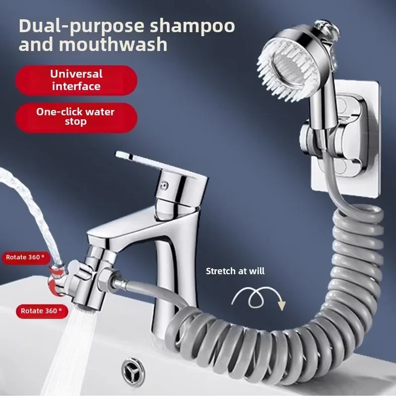 Handheld Faucet Kitchen Faucet Adapter Set With Adjustable Diversion Valve Faucet Portable Household Bathroom Shower Nozzle