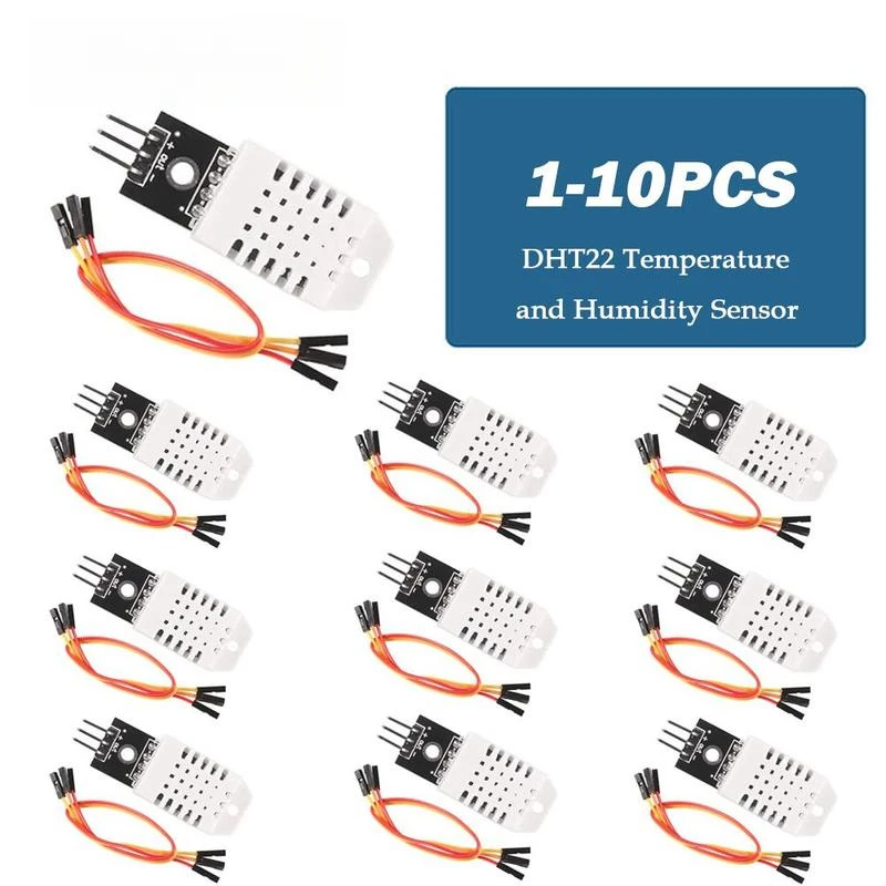 

10pcs DHT22 Digital Temperature and Humidity Sensor AM2302 Module+PCB with Cable