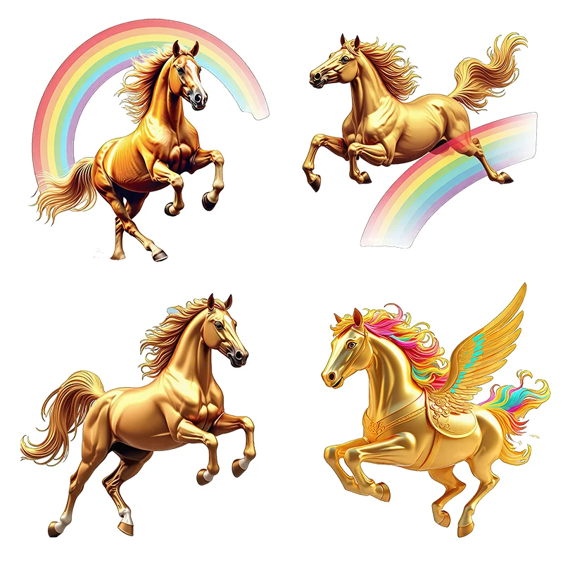 Three Ratels CG254 Running Golden Steed Animal Stickers for Home Decor Luggage decals Car Stickers