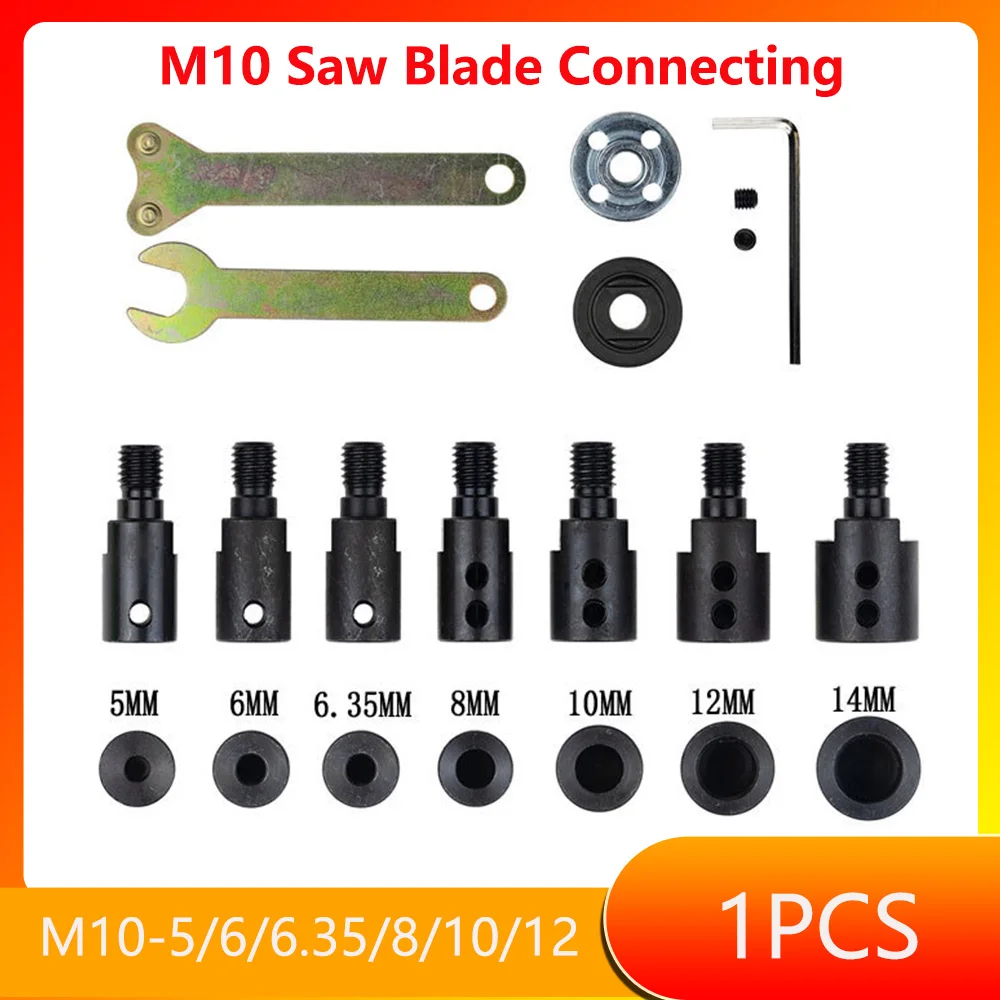 M10Saw Blade Connecting 5/6/8/10/12/14mm Saw Blade Adapter Grinding Polishing Motor Shaft Adapter Connecting Rod Sleeve Coupler