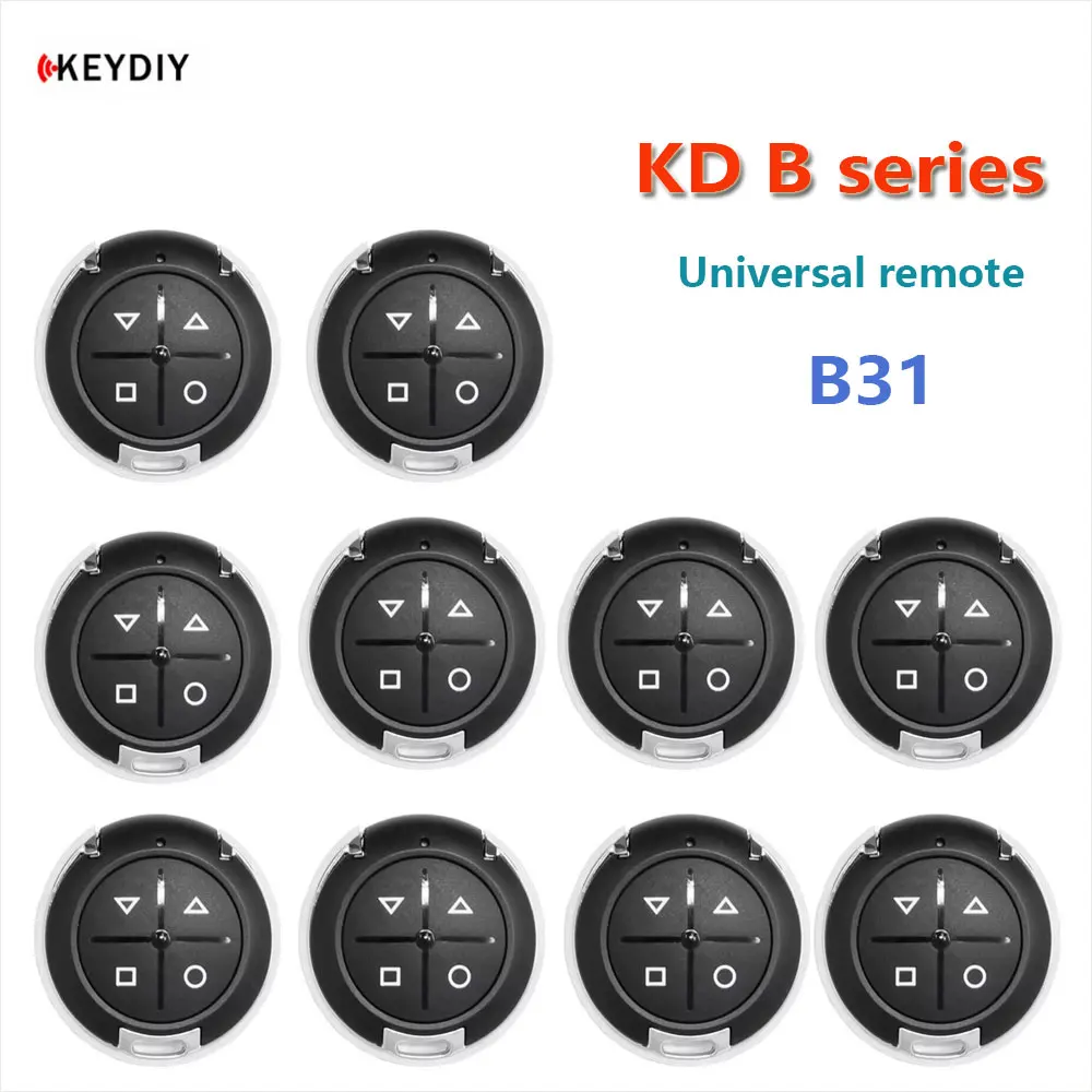 

10pcs KEYDIY KD B31 Garage Door Remote Key 4Button for KD900 URG200 KD-X2/KD MINI KD200 MINI Remote Generater B Series Universal