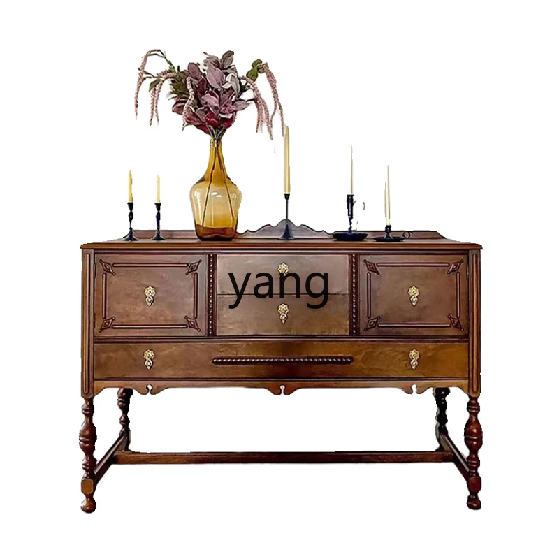LHH  medieval metal entrance cabinet entry living room partition solid wood dining side cabinet