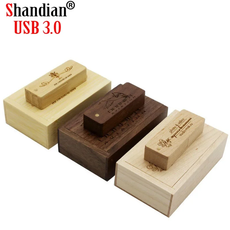 

Флеш-накопитель SHANDIAN, деревянный, 4/16/32/64 ГБ, USB 3,0, 1 шт.