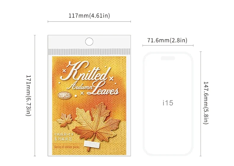 JIANWU Vintage Autumn Leaves Maple Leaf Landscape Material Collage Scrapbooking PET Sticker Creative DIY Journal Stationery