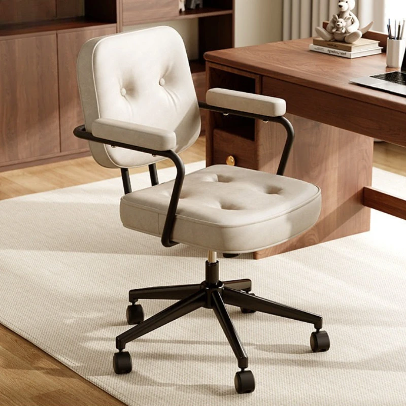

comfortable sedentary office chair home study bedroom leather Computer chair back rotating cadeira de escritório Furniture