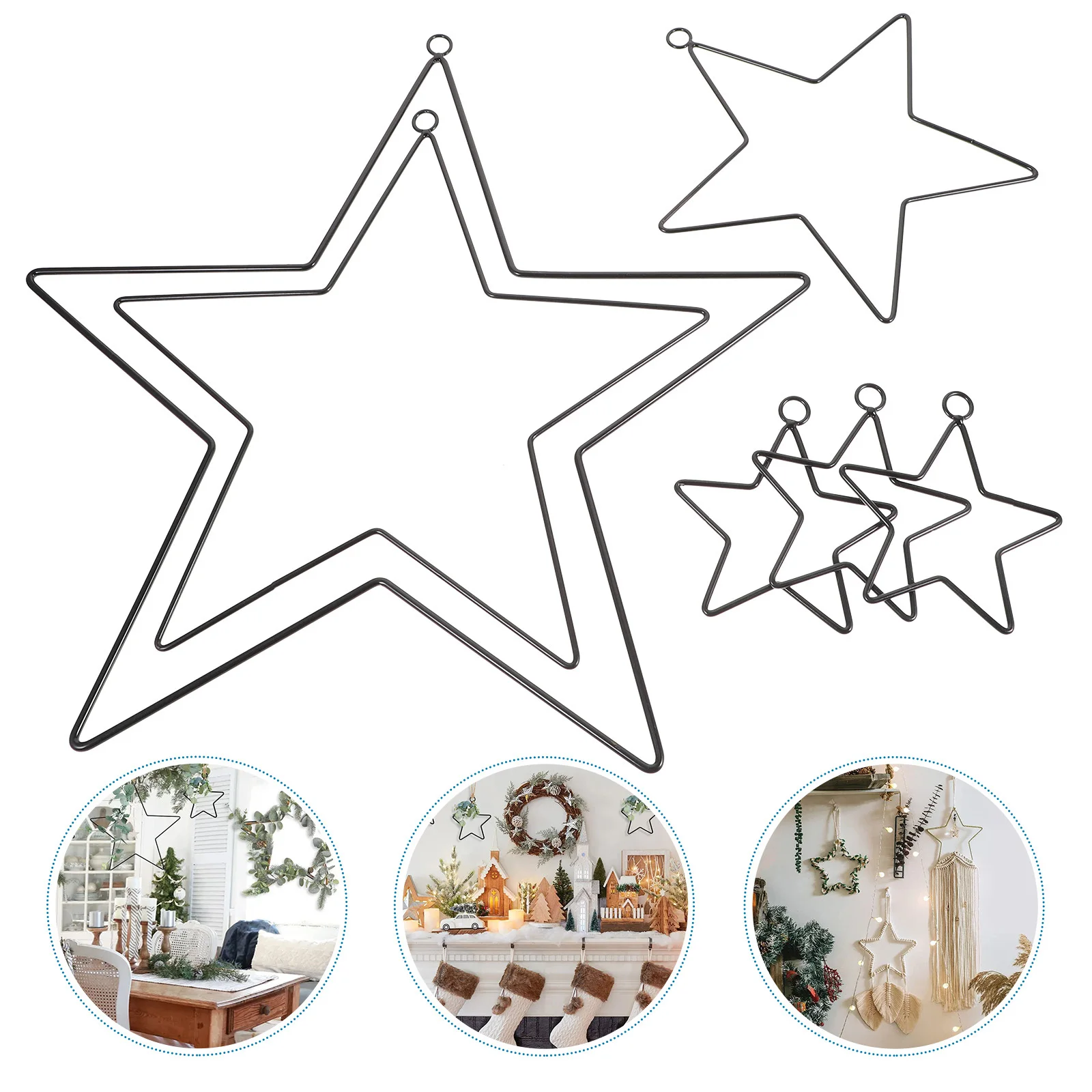 

6 Pcs Star Ring Decoration Garlands Wire Rings for Crafts Hoops Metal Dream Catchers Iron Dreamcatcher Supplies