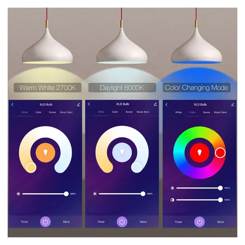 Imagem -06 - Tuya Wifi Lâmpada Led Inteligente Vela E14 Lâmpada Regulável Controle de Voz Funciona com Alexa Google Home 220v 5w 7w 9w pc Peças Peças