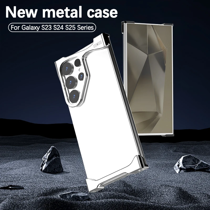 For Samsung Galaxy S24 S23 S25 Ultra Plus Metal Heat Dissipation Bumper Case Aluminum Irregular Shockproof Cover For Galaxy S25