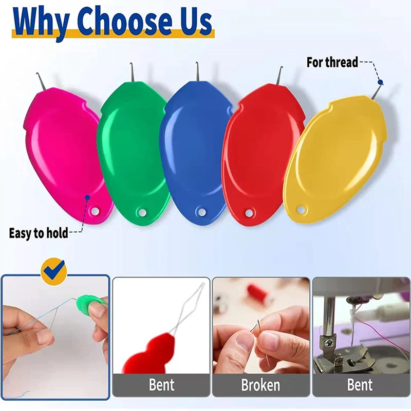 Herramienta para enhebrar agujas, enhebrador de 35 Uds para agujas, enhebrador de agujas mejorado para coser a mano y máquinas de coser con agujas