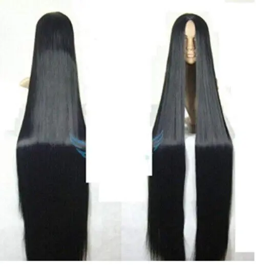 

150cm Extra Long Straight Cosplay Costume Party Synthetic Wig Black