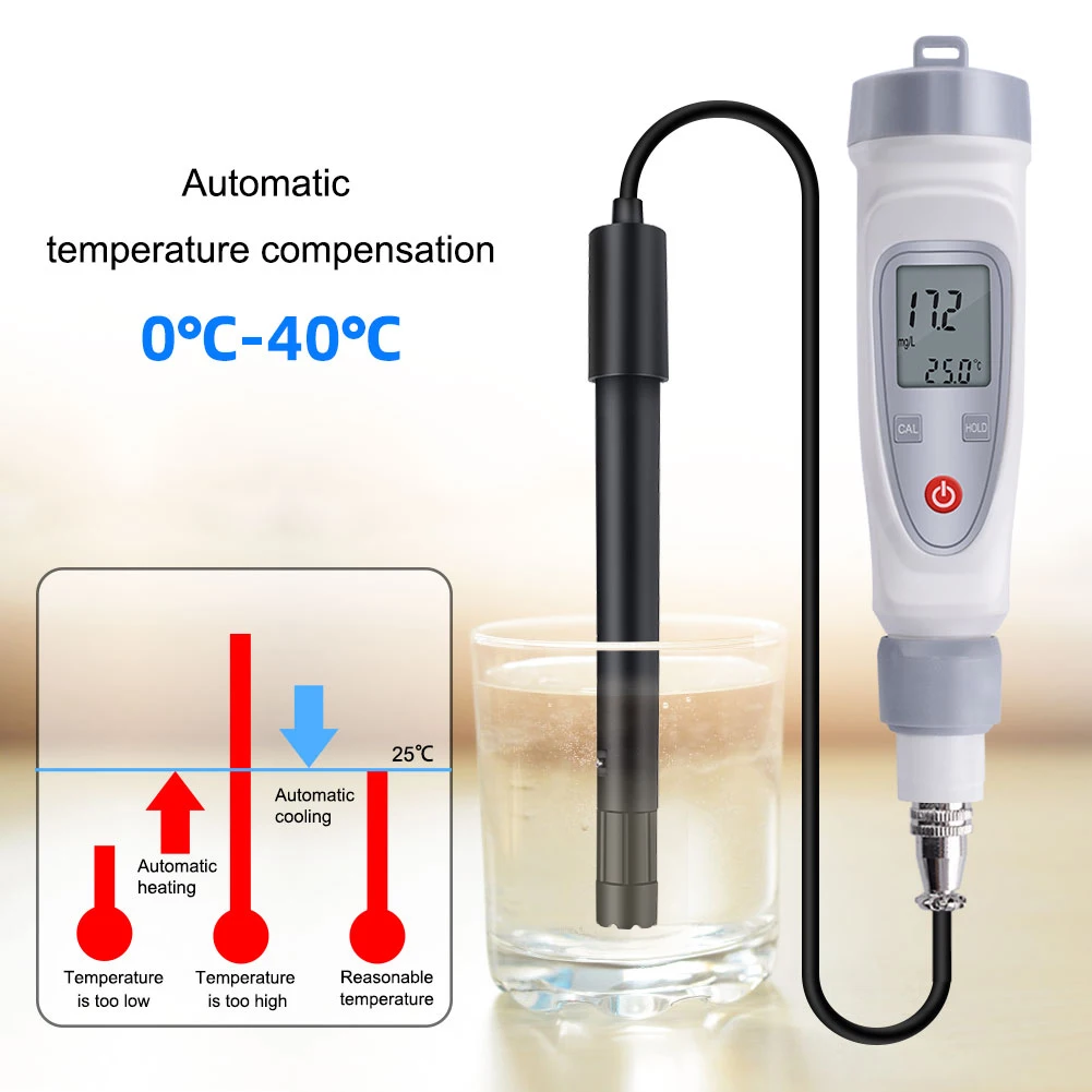 Yieryi JPB-70A Portable Digital Pen Dissolved Oxygen Meter Water Quality Tester Do Meter Detector Test Range 0-20 mg/L